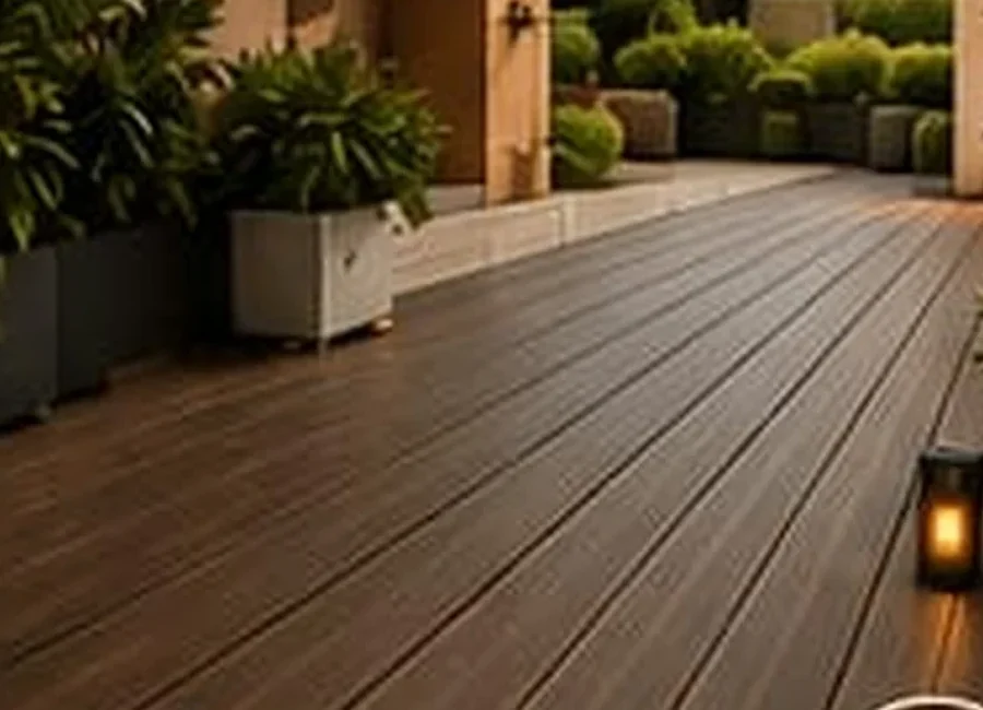 Aplikasi WPC decking pada area luar ruang